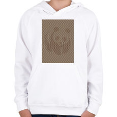 PRINTFASHION Panda illúzió, szépia - Gyerek kapucnis pulóver - Fehér