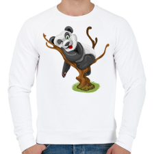 PRINTFASHION Panda jóga - Férfi pulóver - Fehér férfi pulóver, kardigán