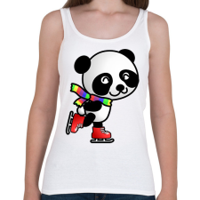 PRINTFASHION Panda korcsolyázik  - Női atléta - Fehér női trikó