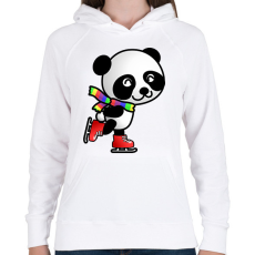 PRINTFASHION Panda korcsolyázik  - Női kapucnis pulóver - Fehér