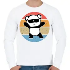 PRINTFASHION Panda Love - Férfi pulóver - Fehér férfi pulóver, kardigán