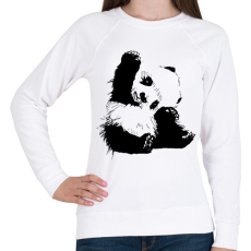 PRINTFASHION Panda maci - Női pulóver - Fehér