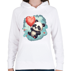 PRINTFASHION Panda - Női kapucnis pulóver - Fehér