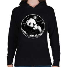 PRINTFASHION panda - Női kapucnis pulóver - Fekete
