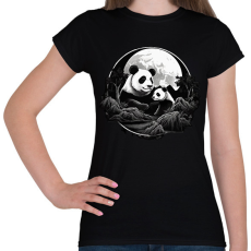 PRINTFASHION panda - Női póló - Fekete