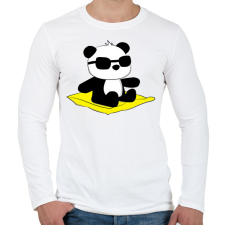 PRINTFASHION Panda strandol - Férfi hosszú ujjú póló - Fehér férfi póló