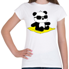 PRINTFASHION Panda strandol - Női póló - Fehér