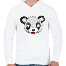 PRINTFASHION Panda Team Leader - Férfi kapucnis pulóver - Fehér férfi pulóver, kardigán