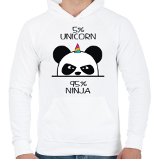 PRINTFASHION Panda unicornis ninja - Férfi kapucnis pulóver - Fehér
