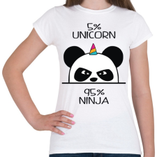PRINTFASHION Panda unicornis ninja - Női póló - Fehér női póló