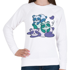 PRINTFASHION Pandák - Női pulóver - Fehér női pulóver, kardigán