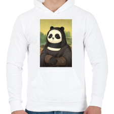 PRINTFASHION PandaLisa - Férfi kapucnis pulóver - Fehér férfi pulóver, kardigán