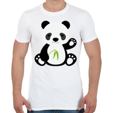 PRINTFASHION Pandás póló - Férfi póló - Fehér férfi póló