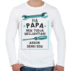 PRINTFASHION Papa - Férfi hosszú ujjú póló - Fehér