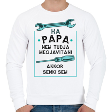 PRINTFASHION Papa - Férfi pulóver - Fehér