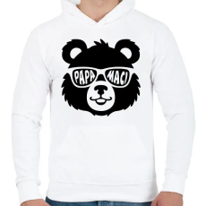 PRINTFASHION papa maci - Férfi kapucnis pulóver - Fehér
