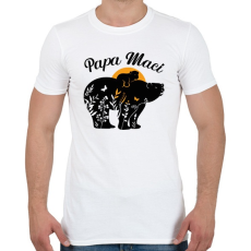 PRINTFASHION Papa maci - Férfi póló - Fehér