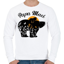 PRINTFASHION Papa maci - Férfi pulóver - Fehér férfi pulóver, kardigán