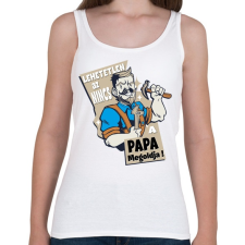 PRINTFASHION Papa megoldja - szuper papa - Női atléta - Fehér női trikó