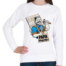 PRINTFASHION Papa megoldja - szuper papa - Női pulóver - Fehér női pulóver, kardigán