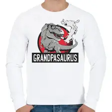 PRINTFASHION Papa szaurusz grandpasaurus - Férfi pulóver - Fehér férfi pulóver, kardigán