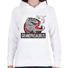 PRINTFASHION Papa szaurusz grandpasaurus - Női kapucnis pulóver - Fehér női pulóver, kardigán