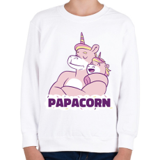 PRINTFASHION Papacorn - Gyerek pulóver - Fehér