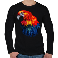 PRINTFASHION papagáj  - Férfi hosszú ujjú póló - Fekete férfi póló