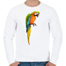 PRINTFASHION Papagáj - Férfi pulóver - Fehér