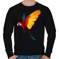 PRINTFASHION Papagáj - Férfi pulóver - Fekete