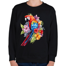 PRINTFASHION Papagáj  - Gyerek pulóver - Fekete gyerek pulóver, kardigán