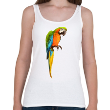 PRINTFASHION Papagáj - Női atléta - Fehér női trikó