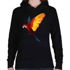 PRINTFASHION Papagáj - Női kapucnis pulóver - Fekete
