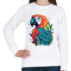PRINTFASHION Papagáj  - Női pulóver - Fehér