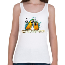 PRINTFASHION Papagájok - Női atléta - Fehér női trikó