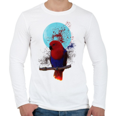 PRINTFASHION papagály és kékhold - Férfi hosszú ujjú póló - Fehér