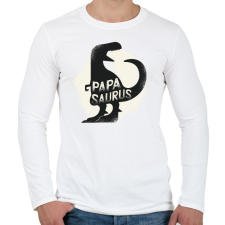 PRINTFASHION Papasaurus - Férfi hosszú ujjú póló - Fehér férfi póló