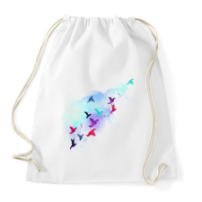 PRINTFASHION Paper birds - Sportzsák, Tornazsák - Fehér tornazsák