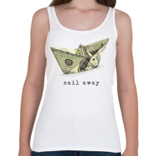 PRINTFASHION Papírcsónak pénzből - Női atléta - Fehér női trikó