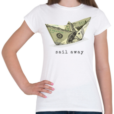 PRINTFASHION Papírcsónak pénzből - Női póló - Fehér