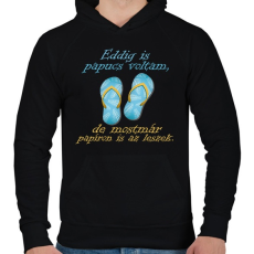 PRINTFASHION Papucs voltam és leszek - Férfi kapucnis pulóver - Fekete