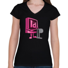 PRINTFASHION Paragraph - Női V-nyakú póló - Fekete női póló