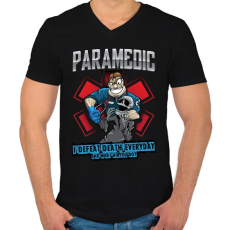 PRINTFASHION Paramedic - Férfi V-nyakú póló - Fekete