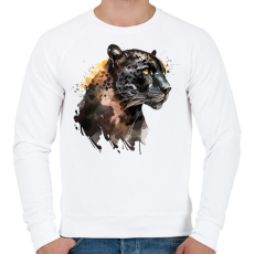 PRINTFASHION párduc - Férfi pulóver - Fehér