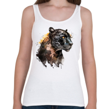 PRINTFASHION párduc - Női atléta - Fehér női trikó