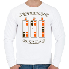 PRINTFASHION parhuzamos-parkolas-2-brown-orange - Férfi pulóver - Fehér