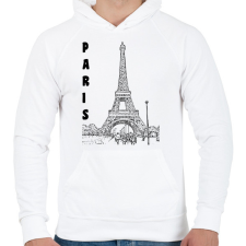 PRINTFASHION paris - Férfi kapucnis pulóver - Fehér férfi pulóver, kardigán