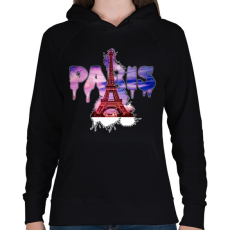 PRINTFASHION paris liquid letter - Női kapucnis pulóver - Fekete