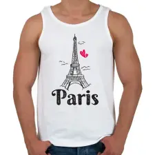 PRINTFASHION Párizs - Férfi atléta - Fehér atléta, trikó