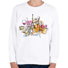 PRINTFASHION Párizs - Gyerek pulóver - Fehér
